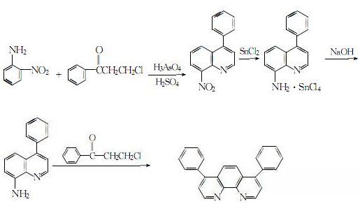 1,10-Phenanthroline,4,7-diphenyl- can be prepared by 2-nitrochlorobenzene and beta-Chloropropiophenone by heating